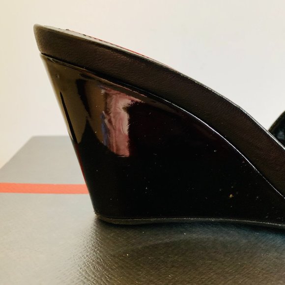 PRADA SHOES WEDGES BLACK WITH DUST BAG MADE IN ITALY - Picture 6 of 15
